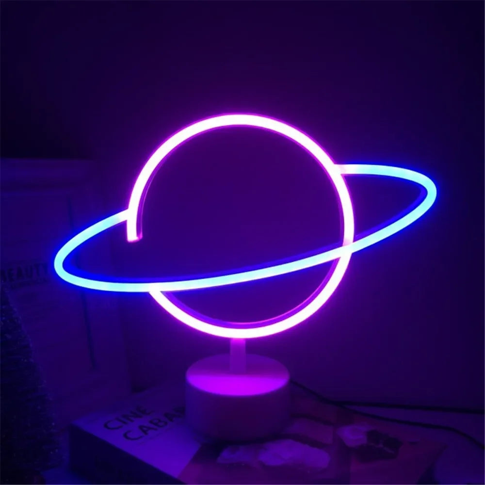 Flamingo Cactus Neon Signs with Base LED Light